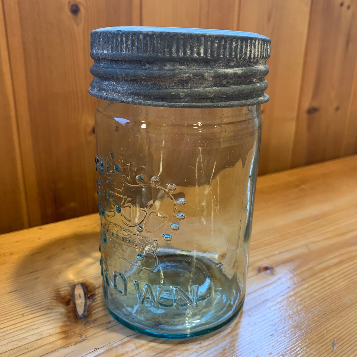 CROWN MASON JAR 1930s クラウン 4 保存瓶 小 密封容器 カナダ vin