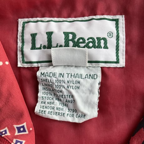 L.L.Bean 総柄 中綿 ナイロンアノラック 1980s