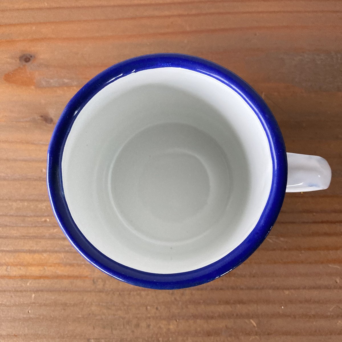 U.S.A.ヴィンテージ ホーローマグカップ／ホワイト×ネイビーA