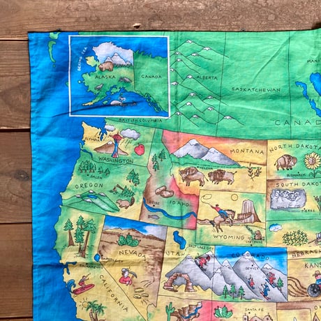 アメリカ イラスト マップ柄 地図柄 クロス