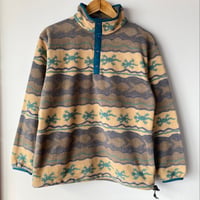 L.L.Bean エルエルビーン 美品 1980s pullover made in USA 総柄 トカゲ柄 魚柄 スナップT VINTAGE