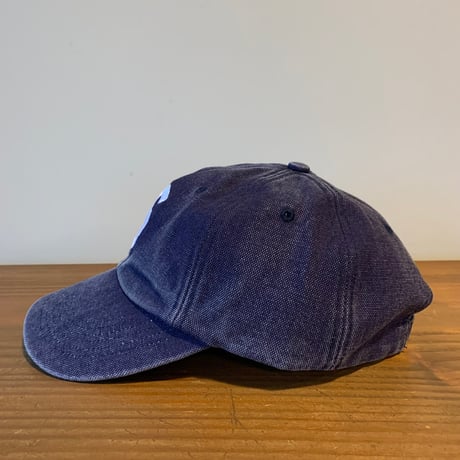 Supreme S logo 6 panel cap pigment washed denim cap made in USA