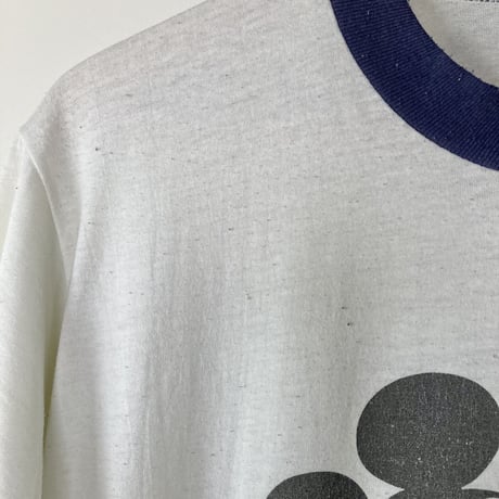 Disney Mickey Mouse ミッキー S/S TEE／リンガー･ホワイト 1970～1980s