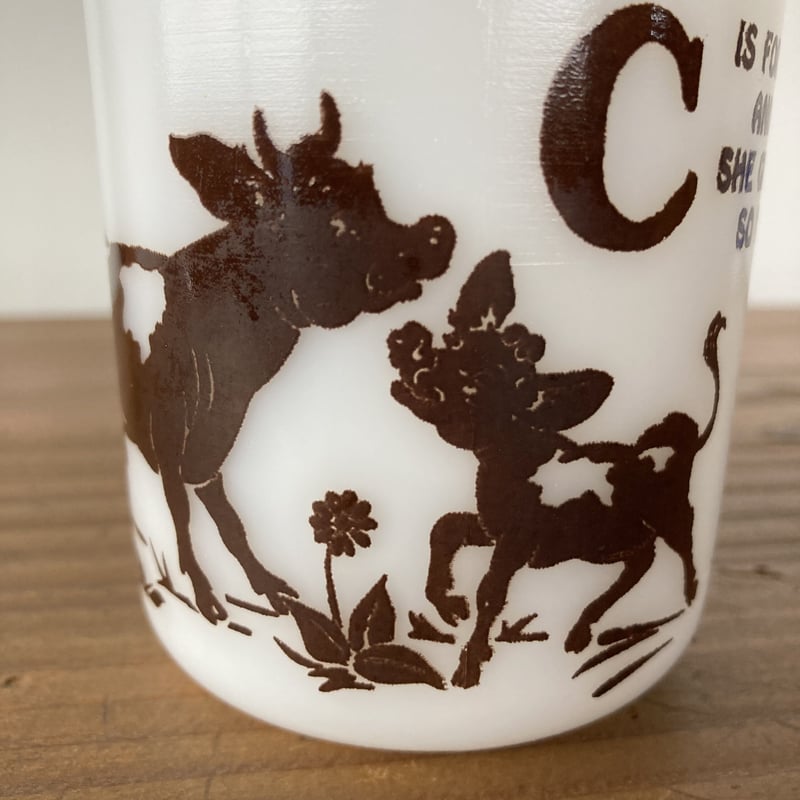 HAZEL ATLAS ヘーゼルアトラス チャイルドマグ 動物アルファベット Cow