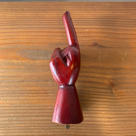 WOODEN FUCK SIGN FIGURINE 1970s ピースサイン ファックサイン 木彫置物 vintage