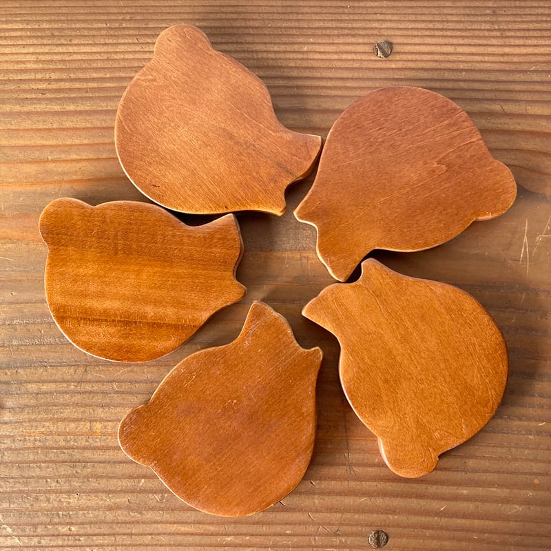 木製 熊コースター セット 北海道木彫民芸品 北海工芸社 | MILMOUNTAIN