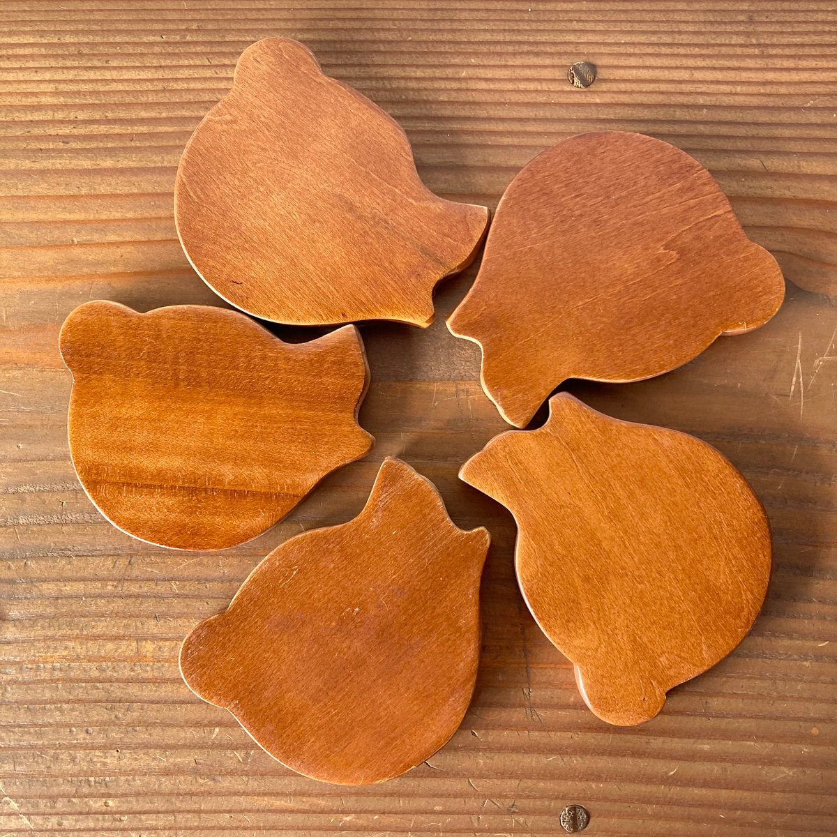 木製 熊コースター セット 北海道木彫民芸品 北海工芸社 | MILMOUNTAIN