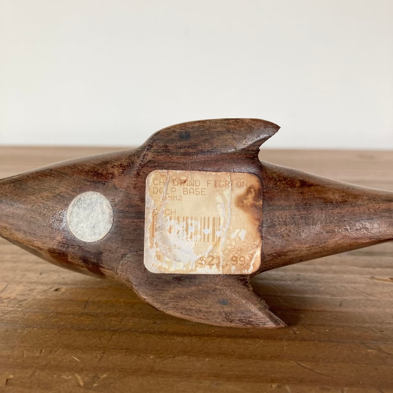 ヴィンテージ 木製イルカ Vintage Wooden Dophin Wood Carving