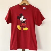 VINTAGE Mickey ミッキー S/S TEE／ダークレッド 1980s