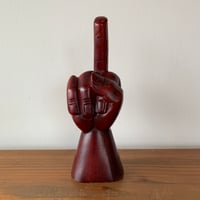 WOODEN FUCK SIGN FIGURINE 1970s ピースサイン ファックサイン 木彫置物 vintage