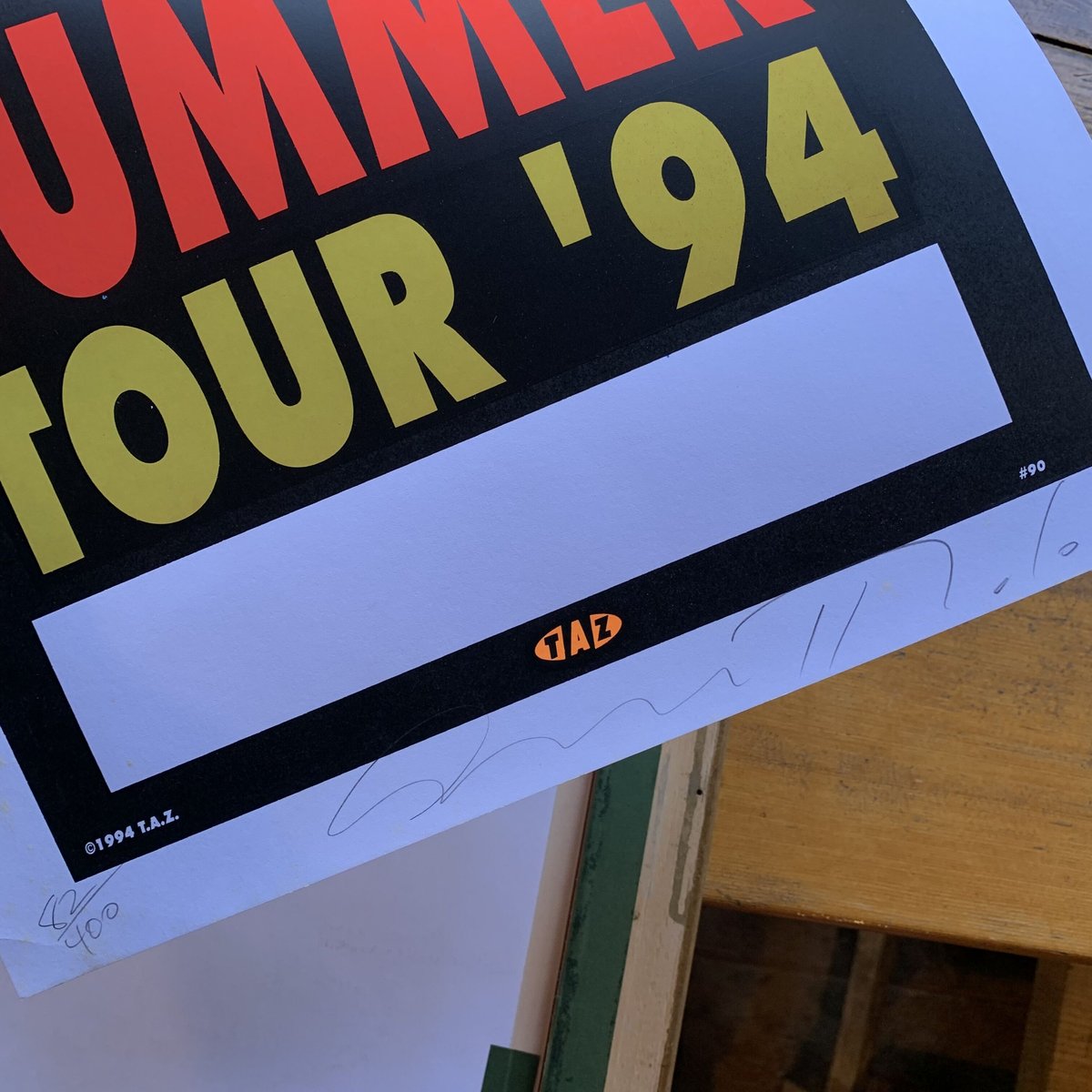 T.A.Z. HELMET SUMMER TOUR '94 シルクスクリーンポスター | MI T.A.Z. HELMET SUMMER TOUR '94 シルクスクリーンポスター | MI