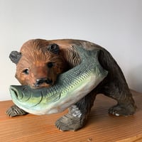 木彫り熊 鮭咥え熊 北海道 4
