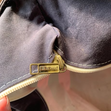 L.L.Bean BOAT AND TOTE 1990s USA Lサイズ 希少カラー ネイビーレッドボーダー ジップトップ エルエルビーン トートバッグ  vintage