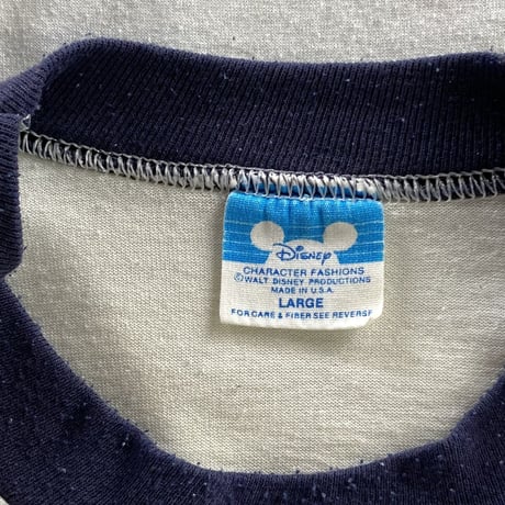 Disney Mickey Mouse ミッキー S/S TEE／リンガー･ホワイト 1970～1980s