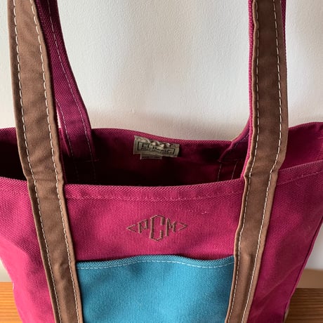 L.L.Bean BOAT AND TOTE 1990s USA Mサイズ 希少カラー ワインモカターコイズ  エルエルビーン トートバッグ  vintage