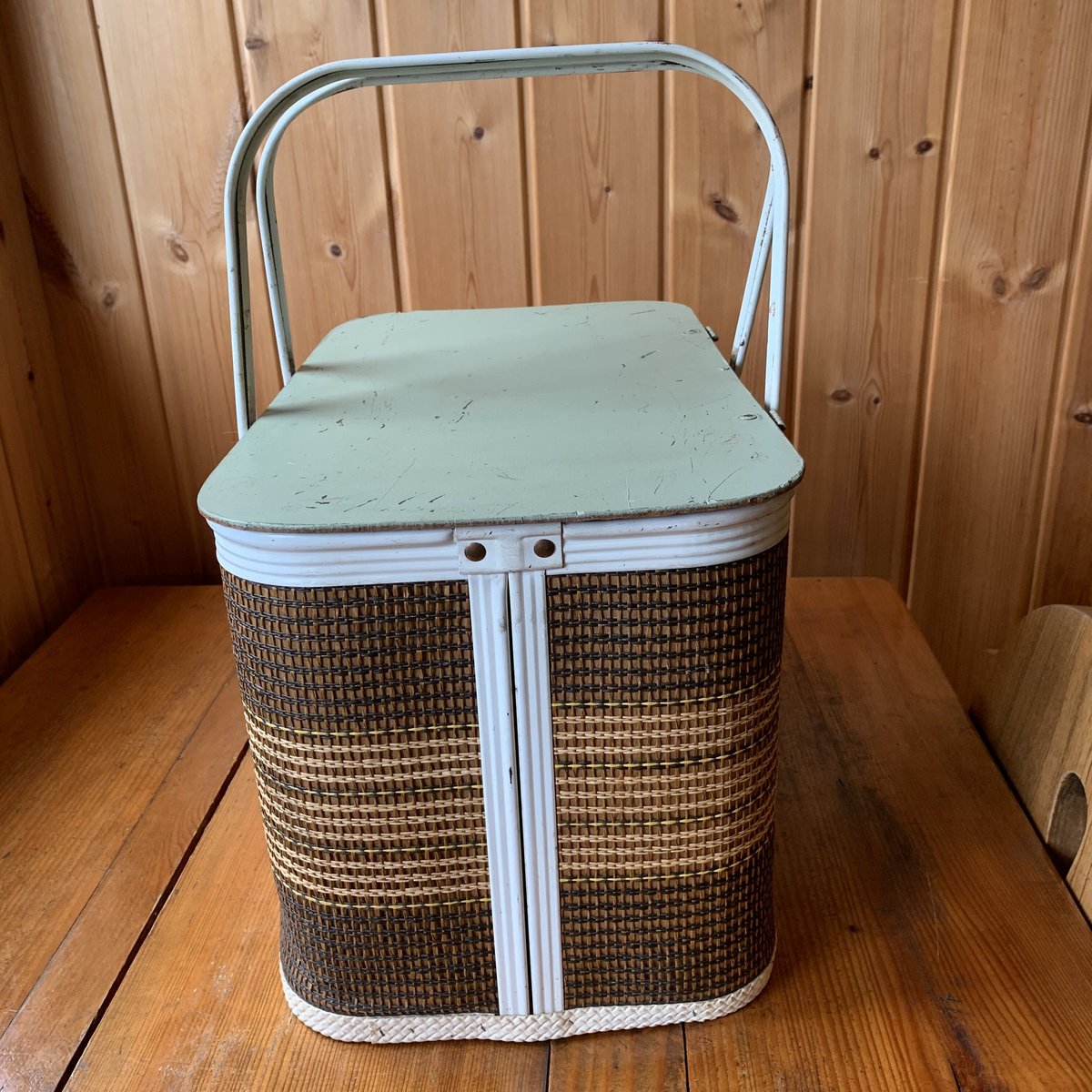 Picnic Basket Redmon ピクニックバスケット 1960年代 ブラウン vin