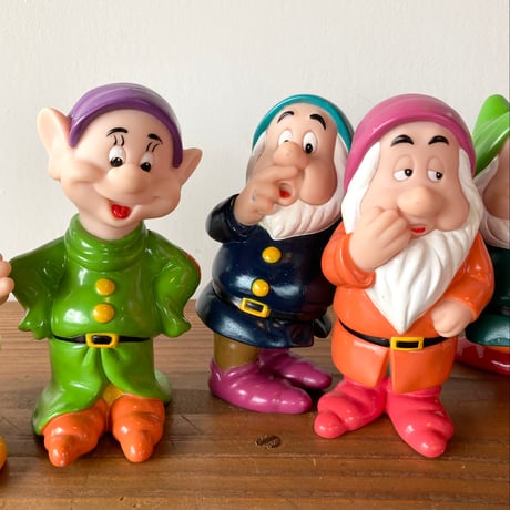 Disney The Seven Dwarfs  ディズニー 白雪姫と7人のこびと ソフビフィギュア7体セット 1980～1990s