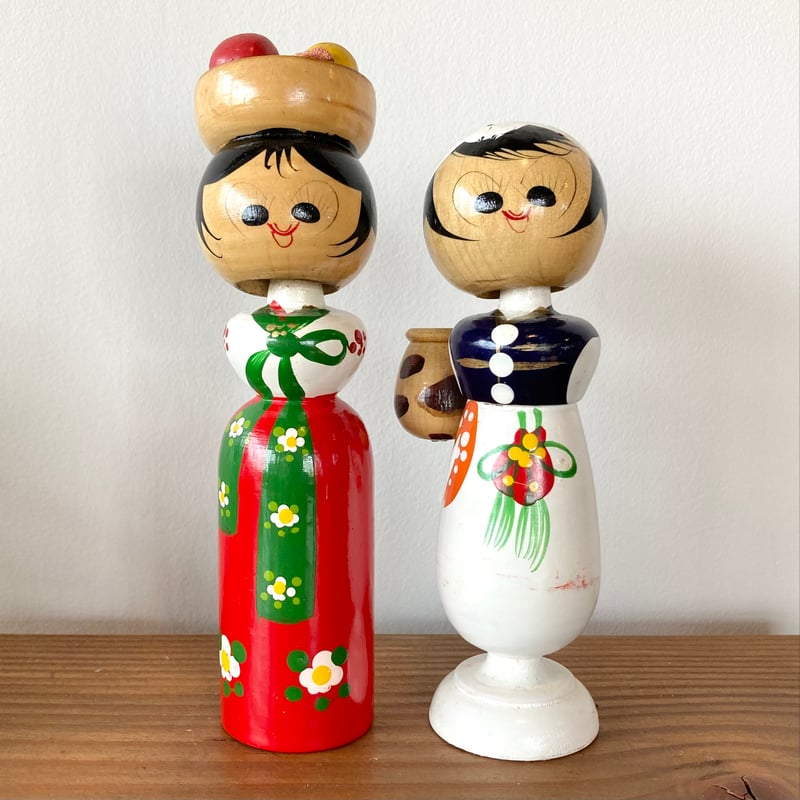 木製 首振り人形 韓国 2体セット | MILMOUNTAIN STORE
