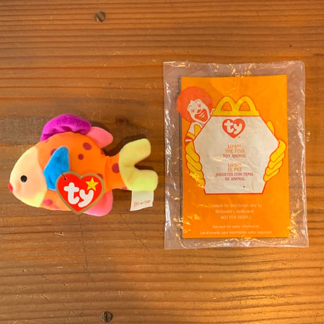 ty vintage LIPS THE FISH Teenie Beanie Babies ぬいぐるみ 2000年 ヴィンテージ  NOS デッドストック McDonald corp