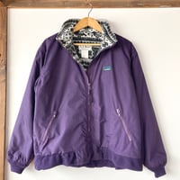 L.L.Bean エルエルビーン 美品 1980s Warm-up Jacket made in USA パープル 総柄 カタディン 山タグ ウォームアップジャケット VINTAGE