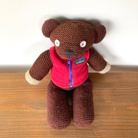 Mr.Bean Teddy ミスター・ビーン テディベア Tiger Television 1996年 L.L.bean フリースベスト着用／39㎝