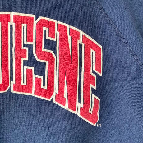 DUQUESNE カレッジ プリント スウェット U.S.A. 1980s