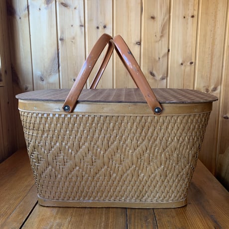 Picnic Basket ピクニックバスケット 1960年代 ブラウン vintage