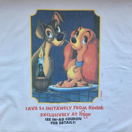 Lady and the Tramp Walt Disney わんわん物語 1990s S/S TEE vintage