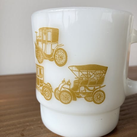 FIRE KING Classic Car ファイヤーキング クラシックカー マグカップ／黄土