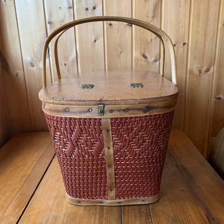 Picnic Basket  ピクニックバスケット 1950年代 レッド vintage