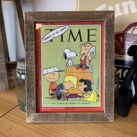 WOOD LIFE SERVICE no.17 snoopy peanuts オールドウッドフレーム OLD WOOD FRAME 古材 額縁