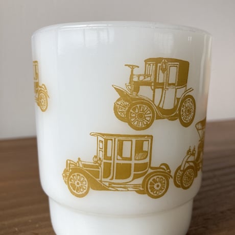 FIRE KING Classic Car ファイヤーキング クラシックカー マグカップ／黄土
