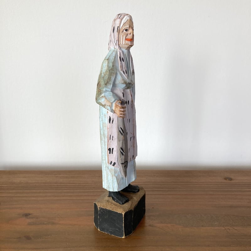 Canada Quebec Wood Carving ケベック木彫り彫刻 ／Old Woman