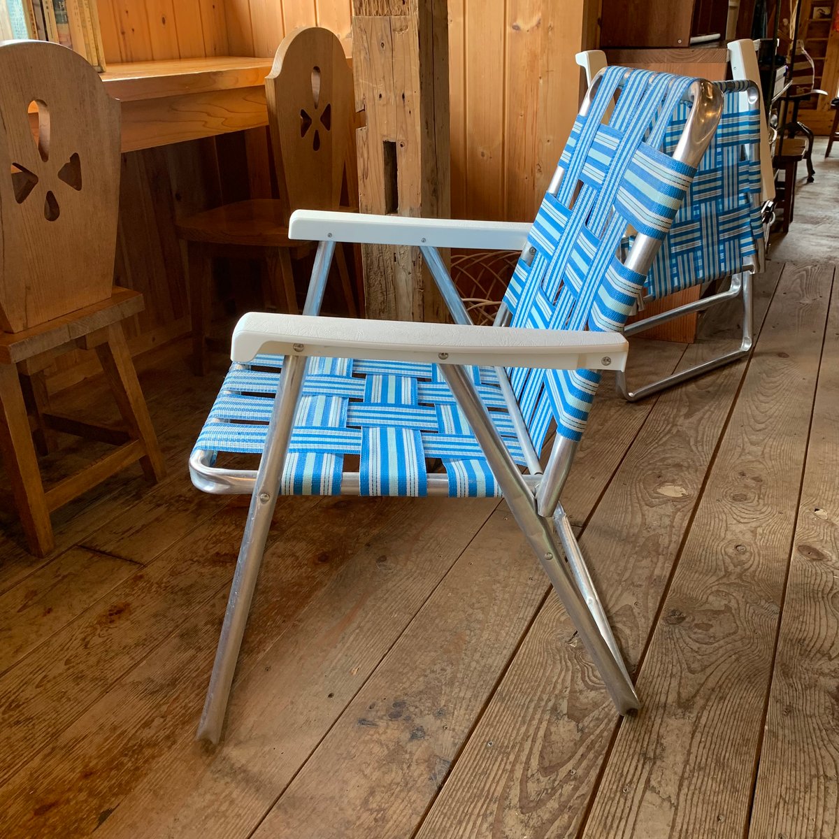 状態良好　ローンチェア　推定1970年代USA製 LAWN CHAIR VINTAGE ローンチェア 1970年〜1980年代 ① ライト
