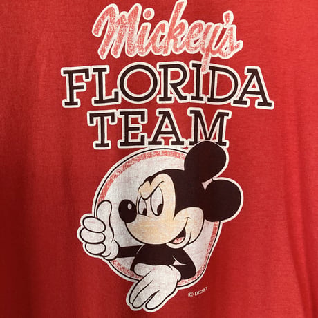 VINTAGE Mickey ミッキー S/S TEE／レッド FLORIDA TEAM 1970～1980s