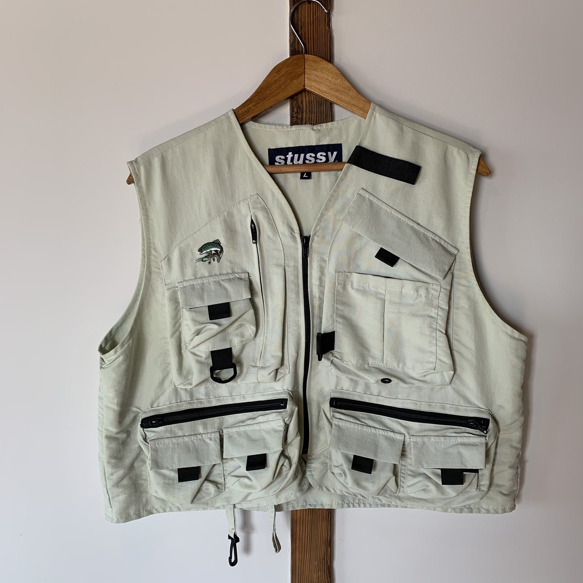 Stussy ベージュ フィッシングベスト STUSSY フィッシングベスト 1990年代 MADE IN USA | MILMOUNTA