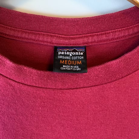 patagonia FITZROY WOODBLOCK S/S 黒タグ 切手 木版画 パタゴニア VINTAGE