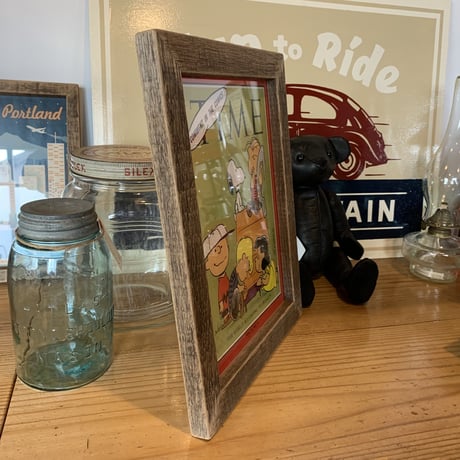 WOOD LIFE SERVICE no.17 snoopy peanuts オールドウッドフレーム OLD WOOD FRAME 古材 額縁