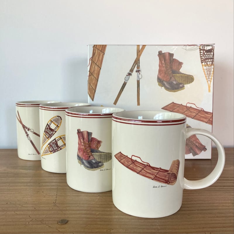 L.L.Bean Winter Lodge マグ 4コセット 箱入り（そり・ブーツ