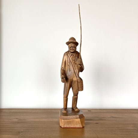 CARON Wood Carving ポール･エミール･キャロン 木彫り彫刻  ／Fishing