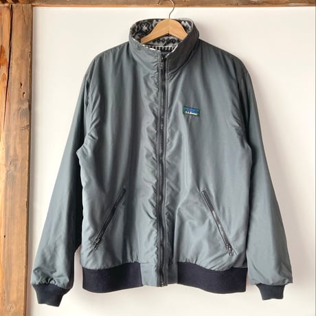 L.L.Bean エルエルビーン 極美品 1980s Warm-up Jacket made in USA ダークグレー 総柄 カタディン 山タグ ウォームアップジャケット VINTAGE