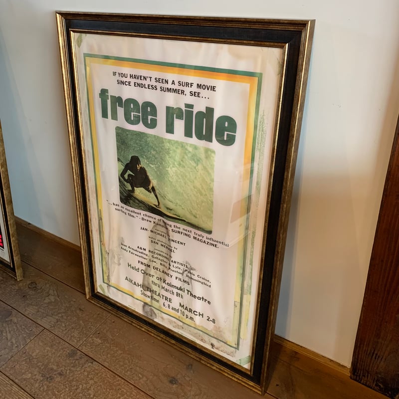 free ride サーフムービー SURF MOVIE シルクスクリーンポスター free ride サーフムービー SURF MOVIE シルクスクリーンポスター