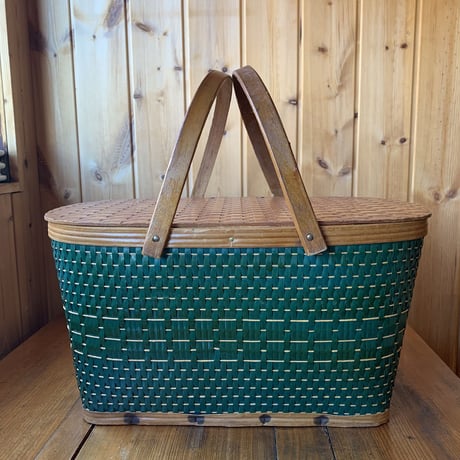 Picnic Basket ピクニックバスケット 1950年代 グリーン vintage