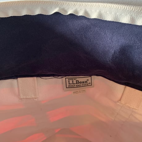 L.L.Bean BOAT AND TOTE 1990s USA Lサイズ 希少カラー ネイビーレッドボーダー ジップトップ エルエルビーン トートバッグ  vintage