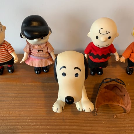 SNOOPY PEANUTS 1966 POCKET DOLLS DETERMINED スヌーピー ピーナッツ 5体セット ポケットドール 1966年 VINTAGE