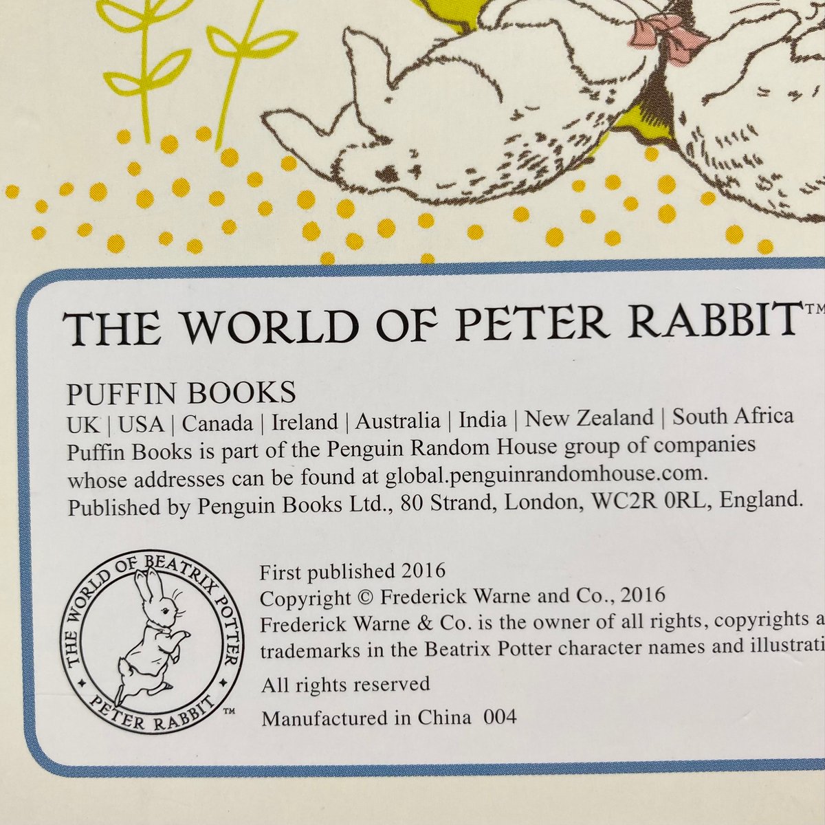 PETER RABBIT ピーターラビット P IS FOR PETER AN ABC BOO