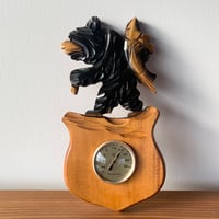 木彫り熊 壁掛け 温度計 北海道 北海木工芸社 HOKKAIDO JAPAN FOLKART VINTAGE