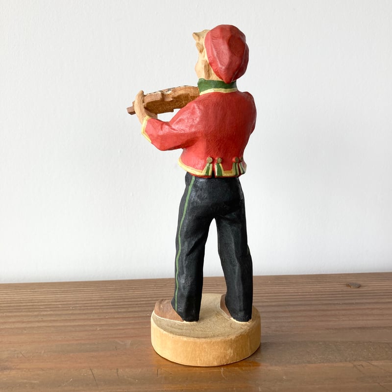 HENNING Wood Carving へニング 木彫り彫刻／フィドルを弾く男性 | MIL
