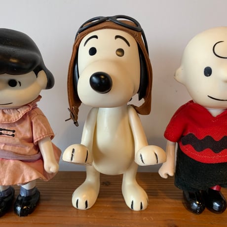 SNOOPY PEANUTS 1966 POCKET DOLLS DETERMINED スヌーピー ピーナッツ 5体セット ポケットドール 1966年 VINTAGE