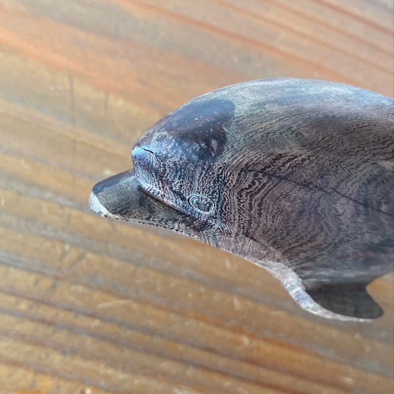 ヴィンテージ 木製イルカ Vintage Wooden Dophin Wood Carving